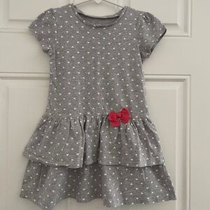Carter’s Gray Ruffle Heart Dress Girls  Size 5T